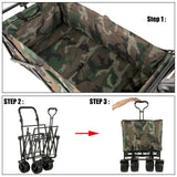 Folding Wagon Cart W/ Adjustable Handle