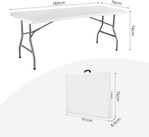 Folding Table 6ft Portable w/Handle