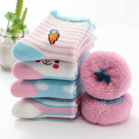 Toddler Thermal Socks For baby Boys cotton Winter terry Socks Warm Kids Girls Thick Socks 5pairs /pack