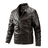 Plaid Leather Jacket w/ Fleece Interior